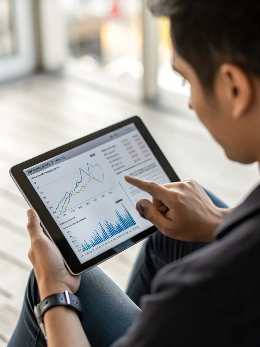 A person making informed financial decisions using a tablet, showcasing improved financial decision-making.