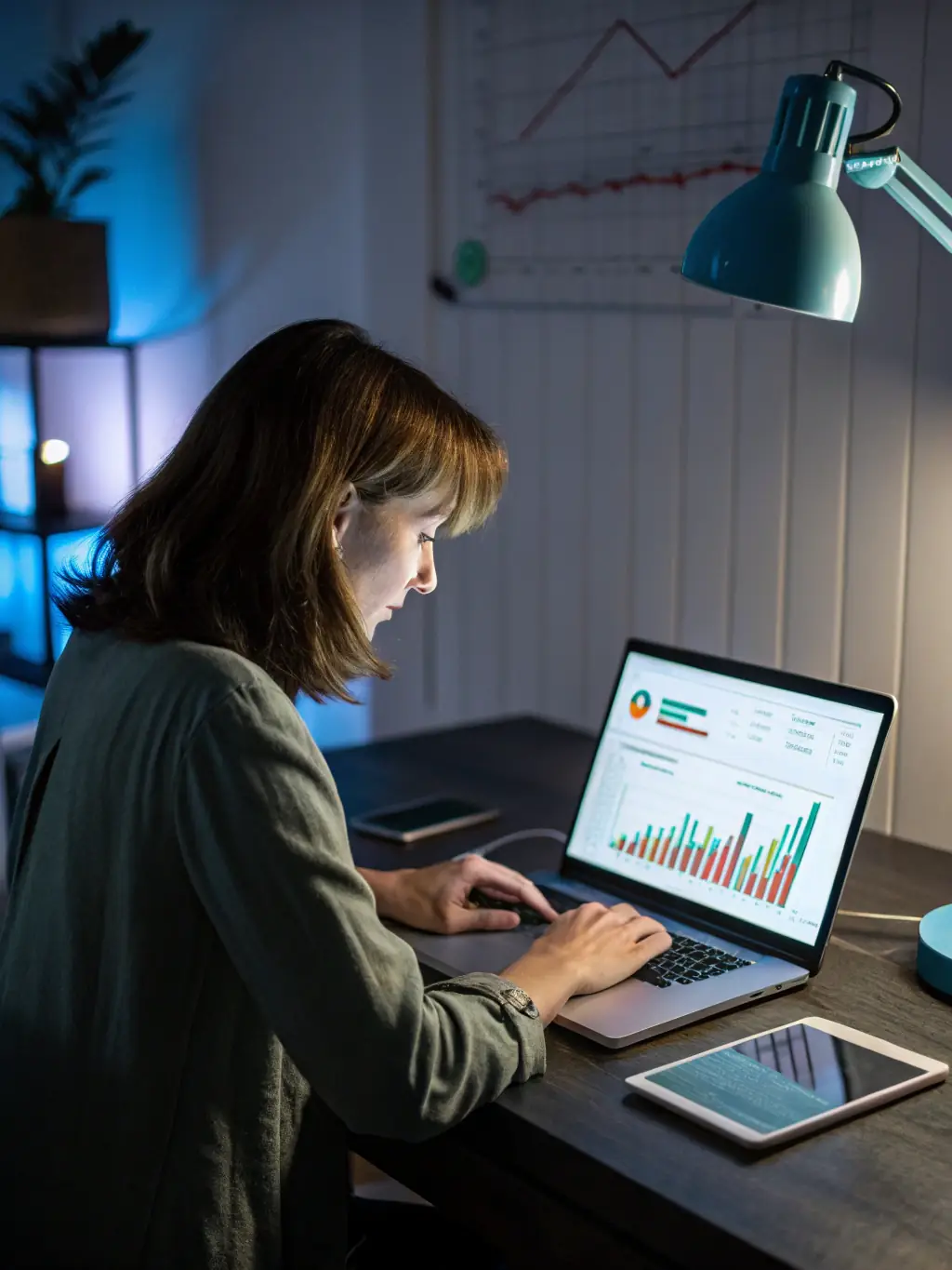 An image of a professional reviewing financial charts and reports on a laptop, representing the Fundamentals of Financial Management course.