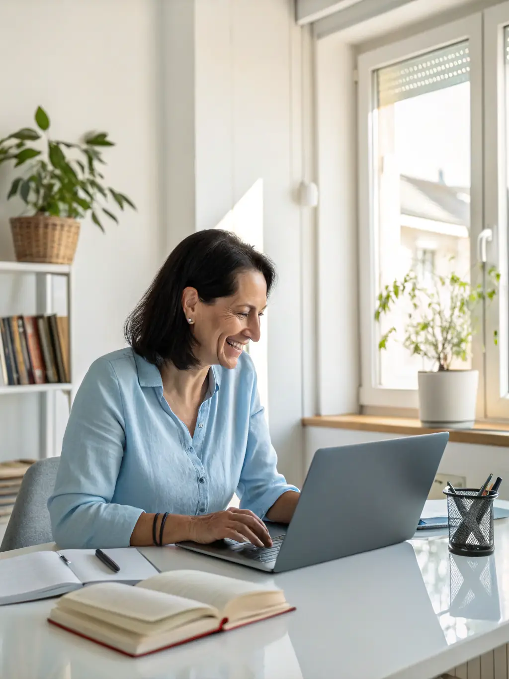 An instructor leading an online finance class, showcasing the expert guidance provided in Nicolet's courses.